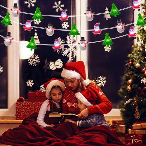 50 LED Snowman Santa Claus Christmas Tree String Lights- 17FT Fairy