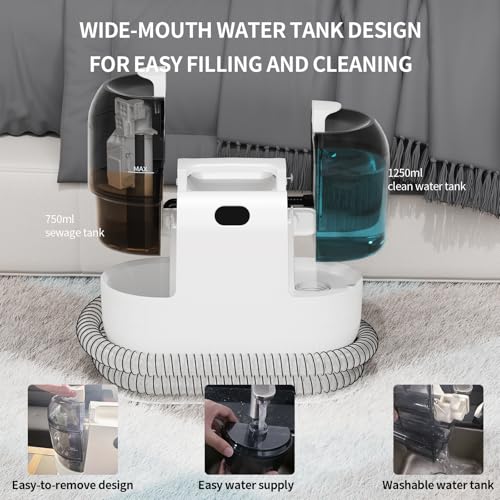 Portable Handheld Carpet Cleaner with Shampooer - Ivory, 18Kpa Suction