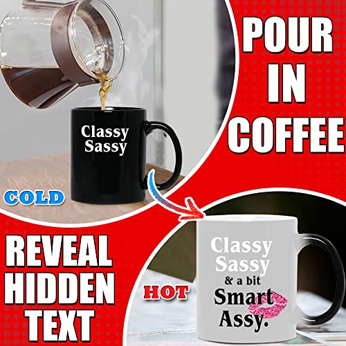 GR8AM Classy Sassy 12oz Color-Changing Ceramic Coffee Mug - Funny Gift for Women