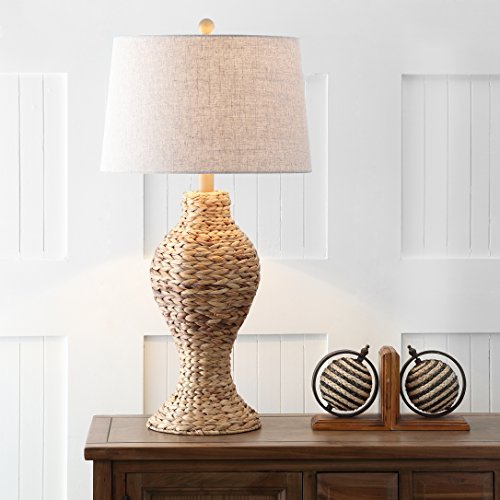 Jonathan Y Elicia Farmhouse Water Hyacinth Table Lamp Natural 31"