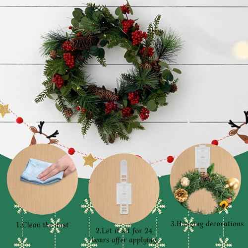 60 Pcs Adjustable Christmas Garland Hangers, Garland Hangers for Front Door, Mantle, Fireplace, Window, Wreaths, and Stocking Decorations