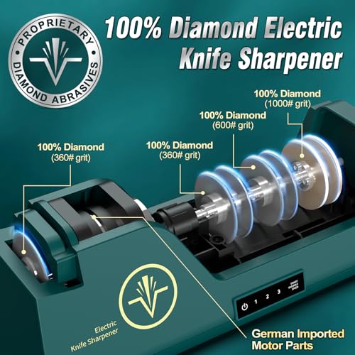 Electric Knife Sharpener with Touch Screen & Variable Speed - Green Variation