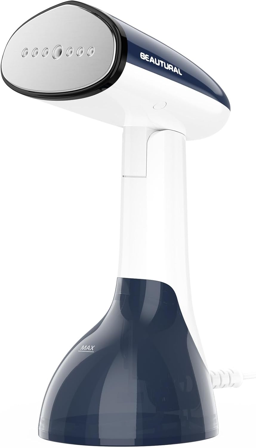 Beautural Portable Handheld Clothes Steamer - Fast 35-Second Heat-Up, Large Water Tank, Blue