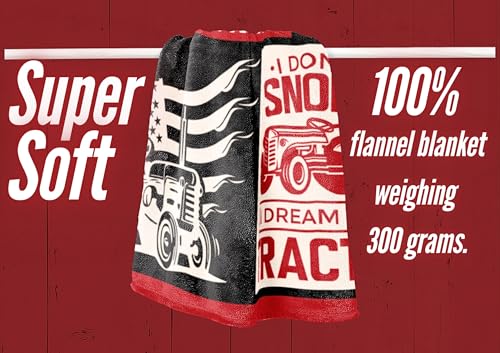 Huglanket Red Tractor Gifts Blanket - 50x65 in Flannel Throw for Farm Lovers, Funny Tractor Quote