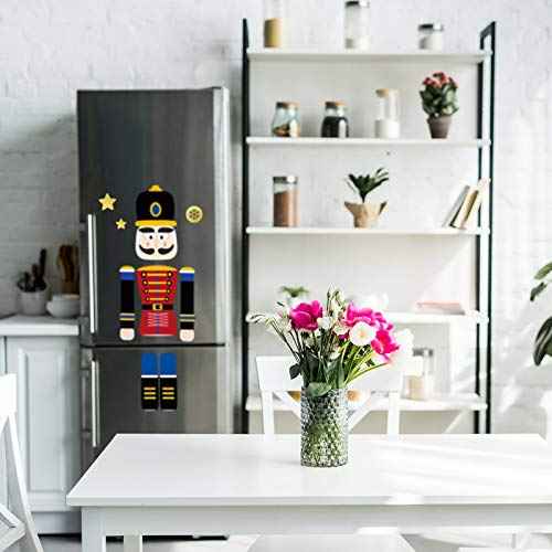Frienda 10 Pcs Christmas Nutcracker Refrigerator Magnets Xmas Fridge Magnet Stickers Cute Funny Soldier Nutcracker Sign Christmas Holiday Door Garage Office Cabinets Decoration(Classic,Red Blue)