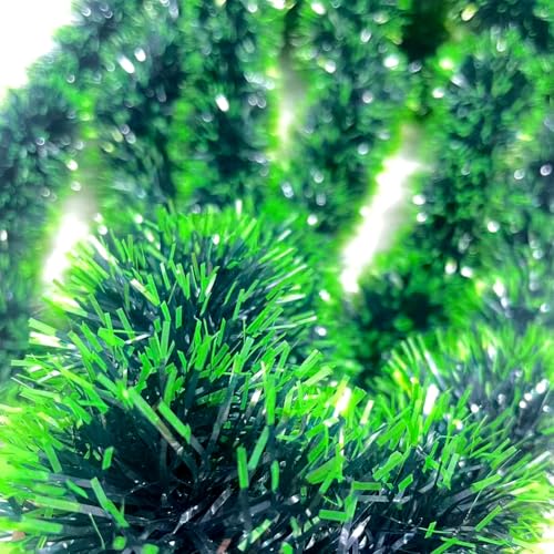 Hrnsnails Dark Green 33 Ft Metallic Tinsel Garland Christmas Decorations