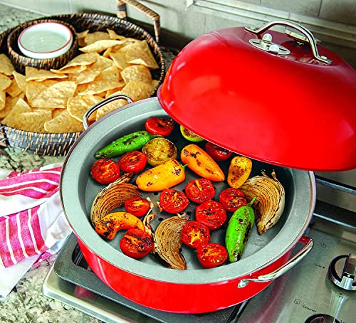 Full Size Nordic Ware Stovetop Kettle Smoker - Red, Indoor Outdoor Cooking