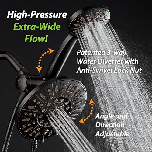 7-Inch High Pressure Rain & Handheld Shower Head Combo - Oil Rubbed Bronze, 2.5 GPM