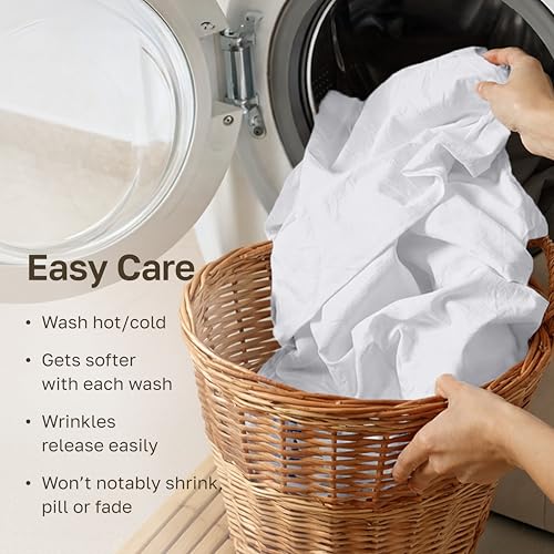 California Design Den 100% Organic Cotton King Size Sheets Set, White