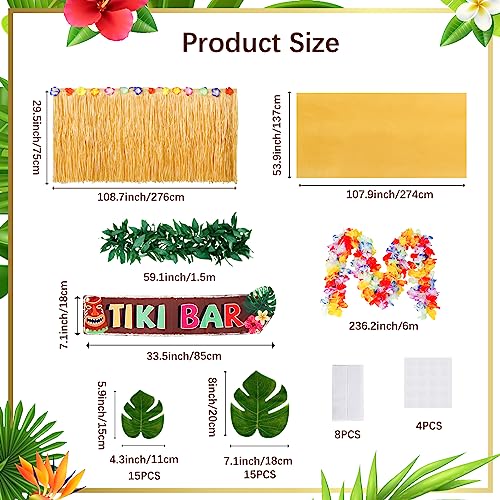 Auihiay Yellow Tiki Bar Hut Kit for Luau & Hawaiian Party Decor, 50PCS
