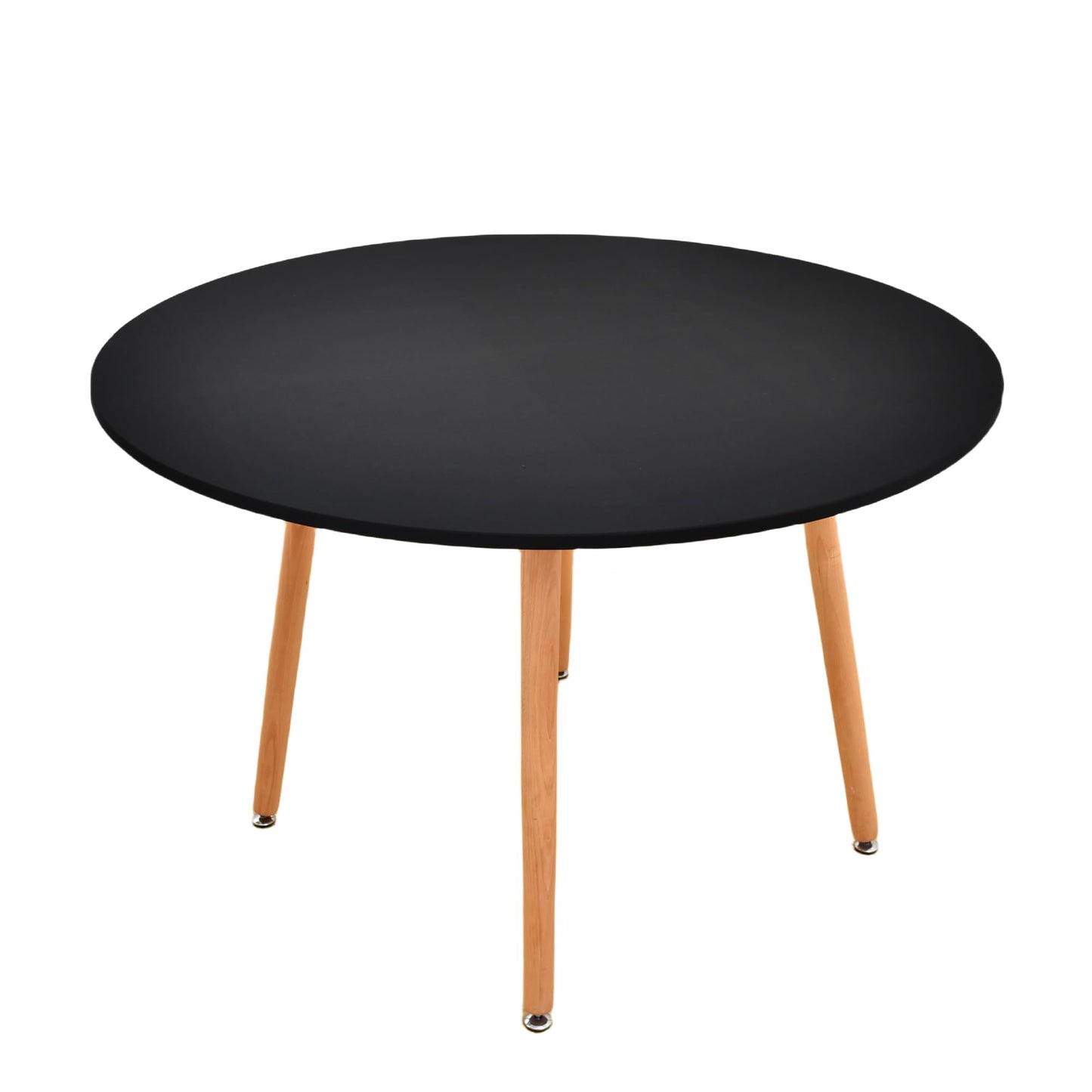 Monibana Fitted Tablecloth with Elastic Edged for Round Tables, Spandex Stretch Table Cover 48 Inch for Home Dining Picnic Party, Black
