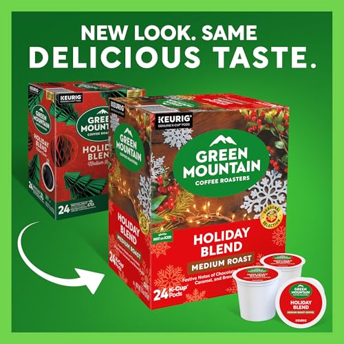 Green Mountain Coffee Roasters Holiday Blend K-Cup Pods 96 Count - 4 Pack of 24, Medium Roast, Festive Coffee