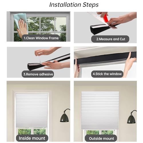 White 6-Pack Temporary Window Blinds - 36x72 Inch Adhesive Paper Shades, Easy Install