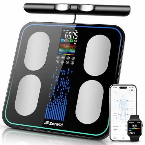 ZenVid Smart Body Scale with 8 Electrode Dual-Frequency BIA - Black