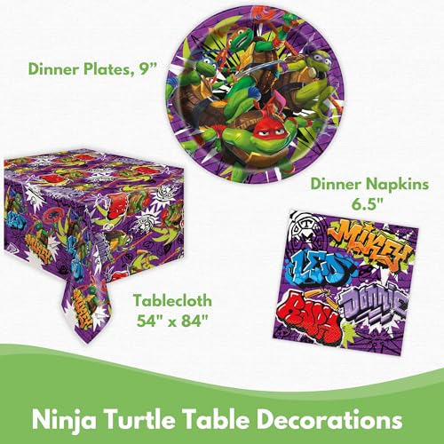 Teenage Mutant Ninja Turtles Party Supplies Set - Plates Napkins Banner & More