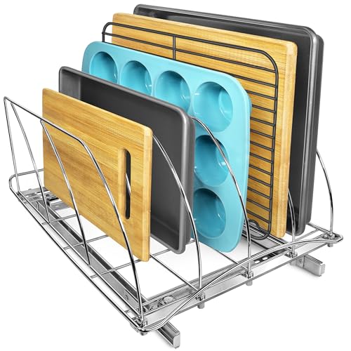 LYNK PROFESSIONAL Pull Out Baking Sheet Organizer 14x21 Deep Cabinet Chrome
