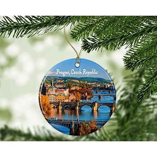 HTDesigns Prague Ornament - Czech Republic - Travel Ornament - Wall Ornament - Christmas Ornament - Travel Gift