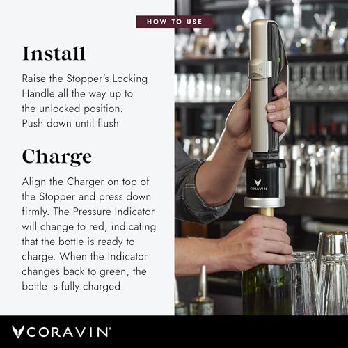 Sparkling Wine Stopper Set - Preserves Champagne & Sparkling Wines - 3 in / 7.6 cm - Compatible with Coravin System