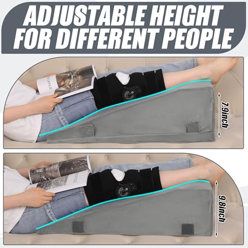ROYALAY Adjustable Leg Elevation Pillow for Post-Surgery Recovery, Grey, Both Legs