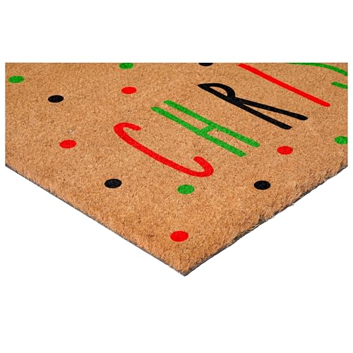 Calloway Mills Festive Merry Christmas Doormat 2'6" x 4' (30" x 48") Coir Backed