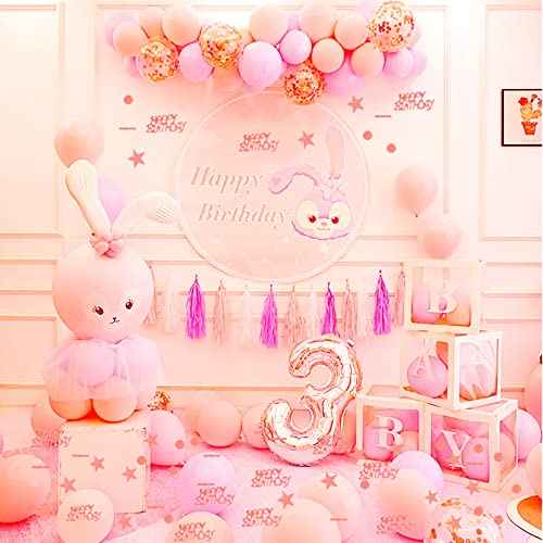 1650 pcs Happy Birthday Rose Gold Confetti 1/13/16/18/20/21/30/40/50/60/70/80/90 Digital Decorative Confetti Heart Confetti Perfect for Table Decorations Party Supplies (21)