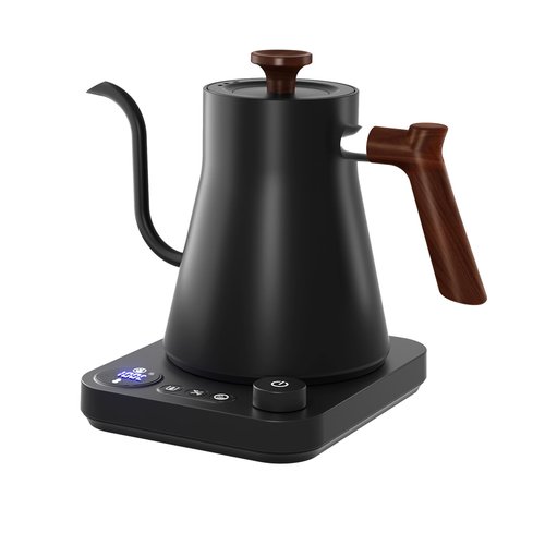Gooseneck Electric Kettle,Electric Kettles, ±1℉ Temperature Control, Ultra-Quiet 304 Stainless Steel, for Coffee, Tea & Milk, Auto Boil Detection, 8 Safety Protections & Memory Function(Black，0.9L)