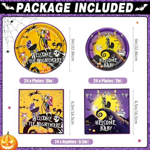 Welcome Little Nightmare Baby Shower Decorations - Nightmare Christmas Party Supplies Kit
