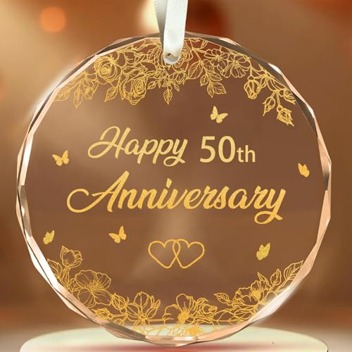 AVQOHE 50th Anniversary Wedding Ornament - 50th Gift for Couple - 50th Variation