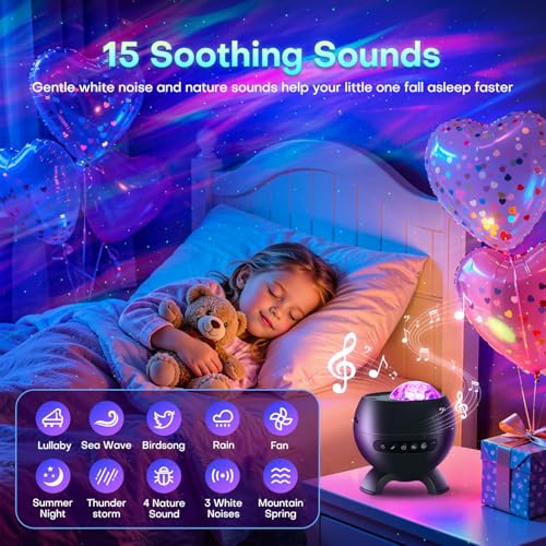 Staryou Black LED Light Projector with 375 Effects - Home Decor Night Lamp