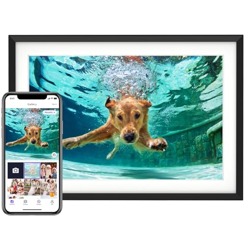 Euphro 10.1-Inch Digital Photo Frame with 32GB Storage, Touch Screen, WiFi Sharing