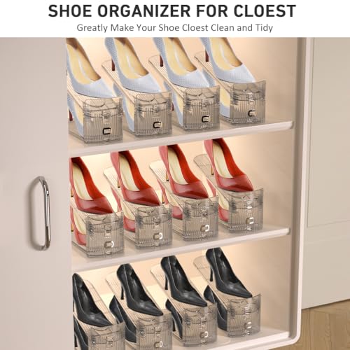36-Pack Clear Shoe Slot Organizer Shoe Stacker Space Saver Adjustable Shoe Storage
