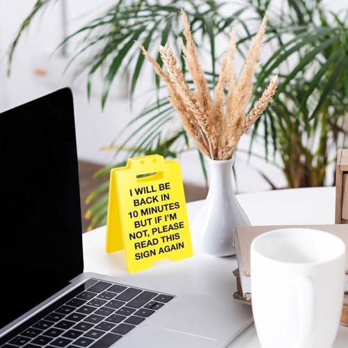 MBL Funny Office Desk Sign - Out to Lunch Be Right Back, Gag Fun Office Desk Signs Cubicle Decor White Elephant Stocking Stuffers Christmas Xmas Holiday Gift for Coworker Teammate Employee Boss