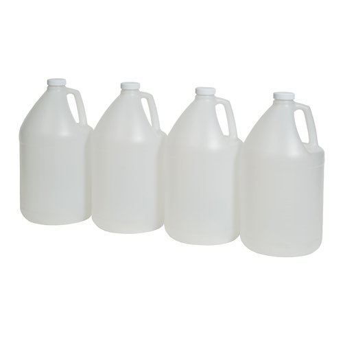 FastRack 4-Pack 1 Gallon Water Bottle Plastic Jug Container with Lid | White Food Grade Gallon Water Jug, BPA-Free, Leak-Proof Pitcher With Lid Fermentation, Brewing, Storage & More