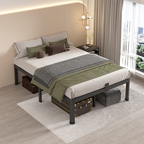 MAF 14 Inch Full Size Metal Platform Bed Frame with Round Corner Legs – Heavy Duty, No Box Spring Needed