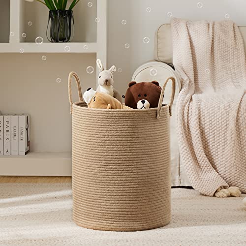 Large 72L Jute Laundry Hamper Basket - Tall Woven Rope Storage Bin for Bedroom & Nursery