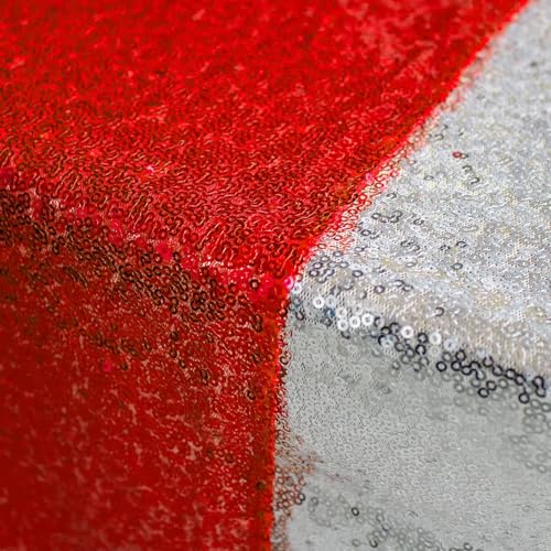 JYFLZQ Red Sequin Table Runner 12x108 inches - 10 Pack for Parties