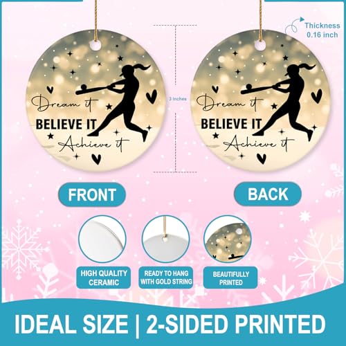 MEDROC Cor2 Softball Girl Christmas Ornament - 3-Inch Ceramic Team Gift
