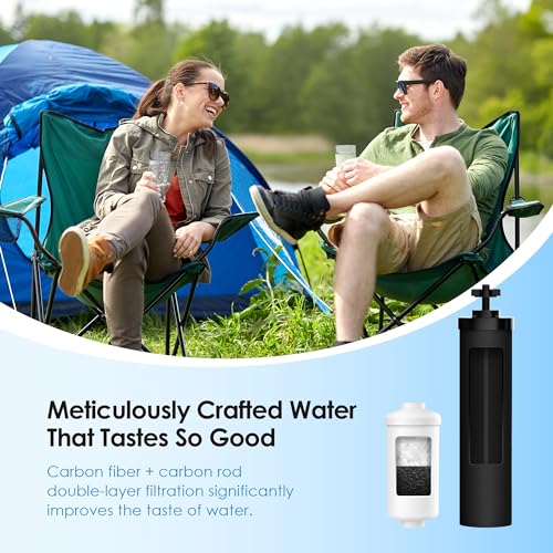 Waterdrop Gravity Water Filter Set with 2 Carbon & 2 Fluoride Filters - Compatible with Berkey & Waterdrop Systems