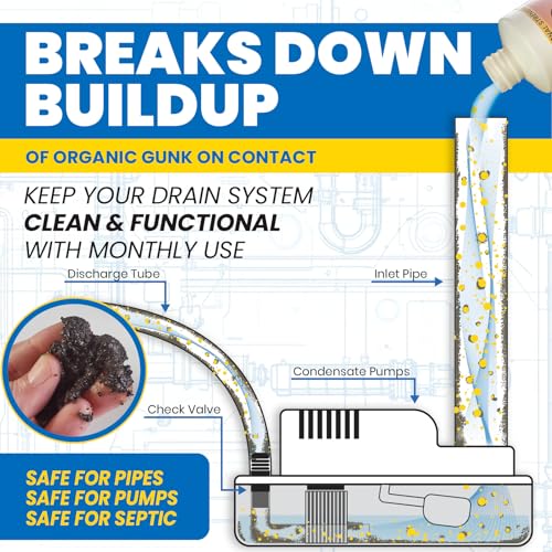 HVAC Drain Line Cleaner 32oz Pack of 4 - Fast-Acting, Bleach-Free System Solution