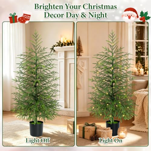 Yastouay 4 Ft Real Touch Christmas Tree with Lights - Norfolk Pine, Model 1