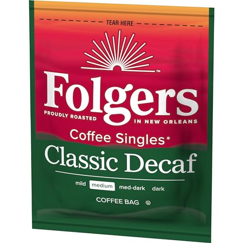 Decaf Coffee Singles - Classic Medium Roast, 19 Count Pack of 6