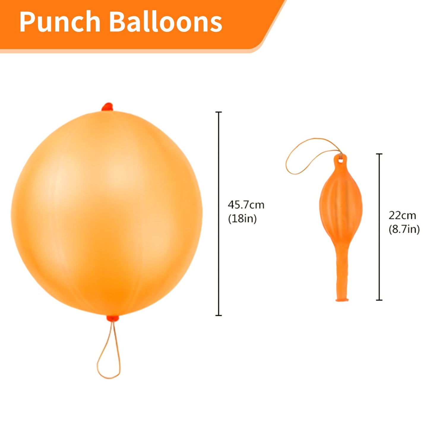 rubfac 25Pcs Punch Balloons, Party Favors for Kids, Thickened Heavy Duty Neon Punching Bouncy Balloon for Birthday Party Goodie Bag Stuffers Exciting Outdoor Play Supply