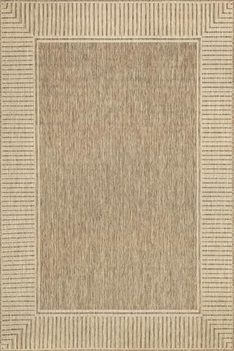 nuLOOM Asha 3'6" x 5' Light Brown Bordered Indoor/Outdoor Rug