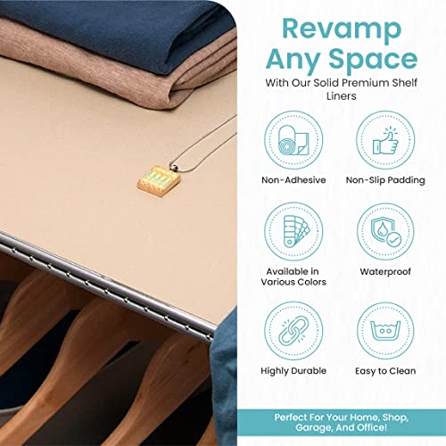 18" x 4ft Shelf Liner Taupe Non-Slip Drawer & Cabinet Organizer Pack of 6