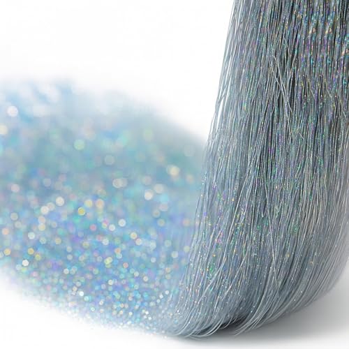 CCINEE 5000 Strands Silver Christmas Tree Icicles Tinsel, 19.7" Tinsel Foil Fringes Garland Holiday Hair for Birthday Wedding Holiday Christmas Tree Decoration Supplies