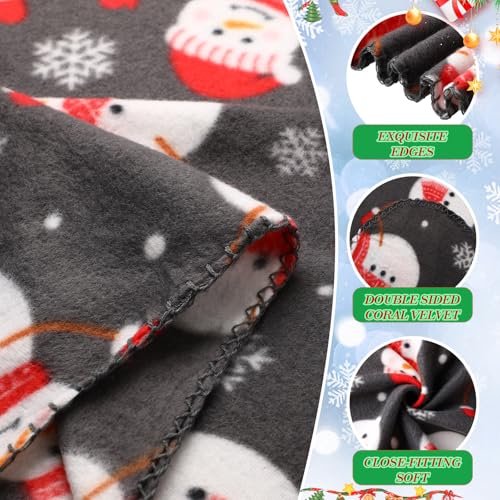 Preboun 12 Pcs Snowman Fleece Throw Blankets 50 x 60 in Set