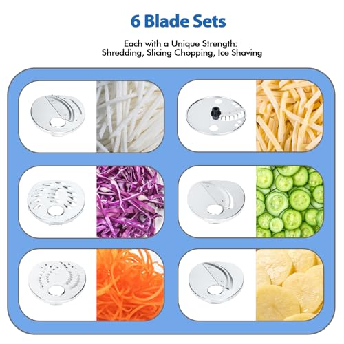 VegeNutrix 6-in-1 Electric Cheese & Vegetable Slicer - Salad Maker & Shredder