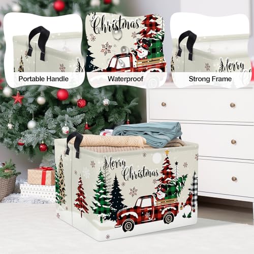 Clastyle Gnome Truck Christmas Tree Basket 40x30cm Festive Holiday Storage