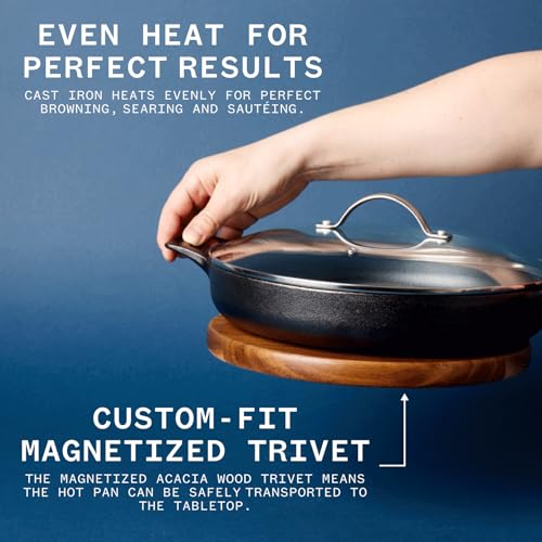 Milk Street 11-Inch Cast Iron Everything Pan with Magnetic Trivet - Multi-Use Skillet