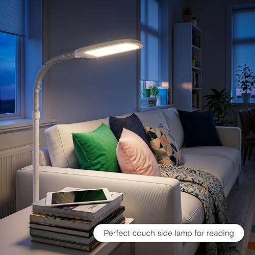 Brightech Litespan LED Floor Lamp with Dimmer & Adjustable Neck - Alpine White